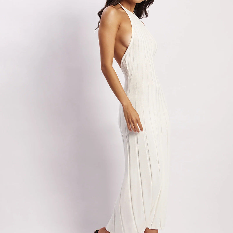 Robe Longue Plissée Halter
