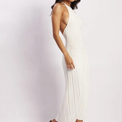 Robe Longue Plissée Halter