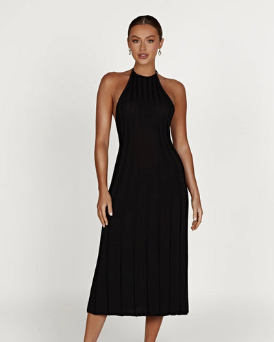 Robe Longue Plissée Halter